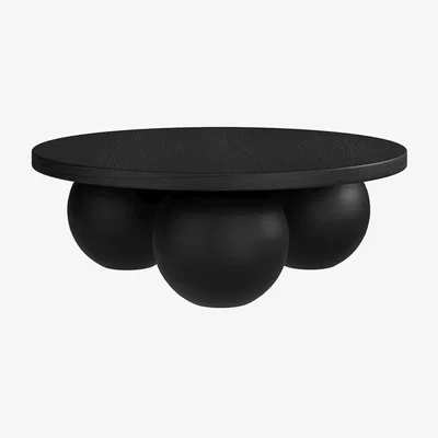 La Redoute Meera Round Coffee Table with Oversized Bun Feet