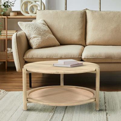 La Redoute Janika Rattan & Mango Wood Round Coffee Table