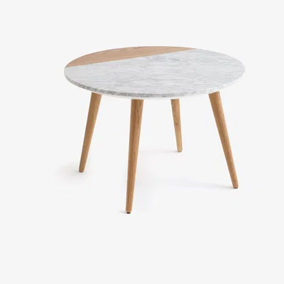 La Redoute Crueso Oak & White Marble Coffee Table