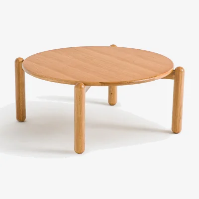 La Redoute Coloquo XL Coffee Table, Diameter 84cm with Solid Oak Legs