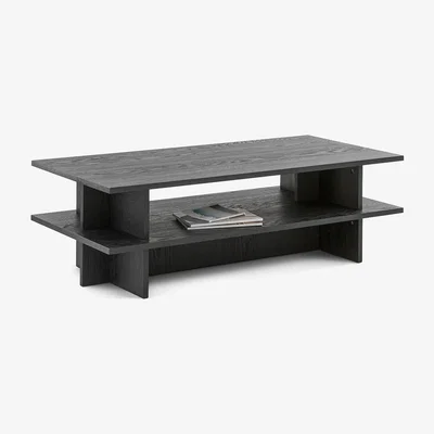 La Redoute Sugi Black Oak Veneer Two Tier Coffee Table