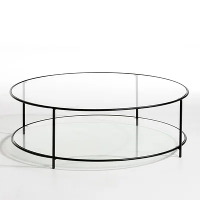 La Redoute Sybil Two-Tier Round Coffee Table in Tempered Glass