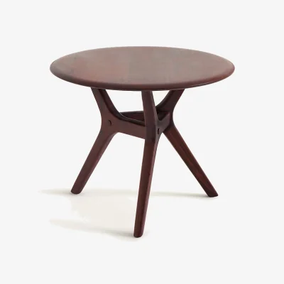 La Redoute Maricielo Solid Walnut 50cm Diameter Round Coffee Table