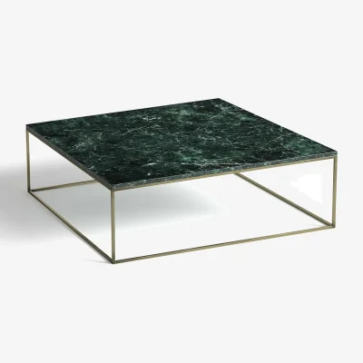 La Redoute Mahaut Marble & Aged Brass Metal Coffee Table