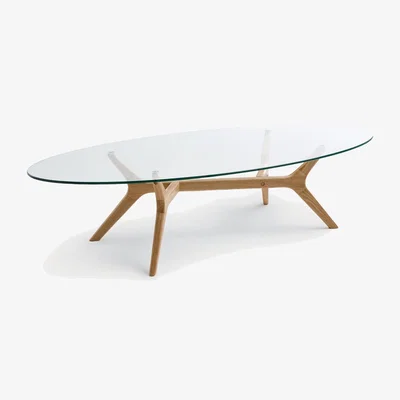 La Redoute Maricielo Oval Coffee Table in Oak and Glass