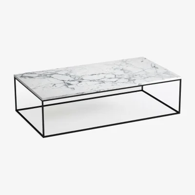La Redoute Strobile Marble & Aged Effect Metal Coffee Table.