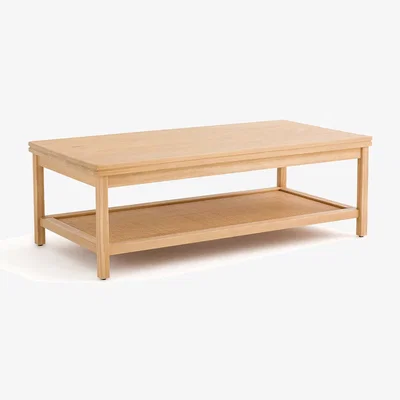 La Redoute Gabin Pine & Cane Double Level Coffee Table