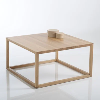 La Redoute Crueso Scandi-Style Cube Coffee Table in Solid Oak