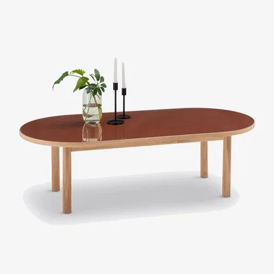 La Redoute Evergreen Oak Veneer and Glass Coffee Table