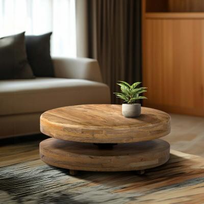 La Redoute Eyla Round Mango Wood 2 Tier Coffee Table
