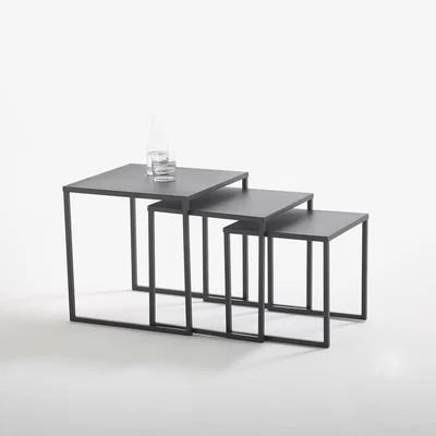 La Redoute Hiba Set of 3 Steel Nesting Coffee Tables