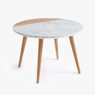 La Redoute CRUESO Oak & White Marble Coffee Table