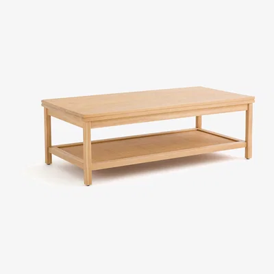 La Redoute Gabin Pine & Cane Double Level Coffee Table