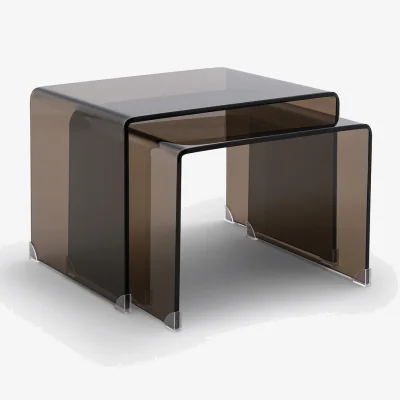 La Redoute Set of 2 Joan Tempered Glass Nesting Coffee Tables
