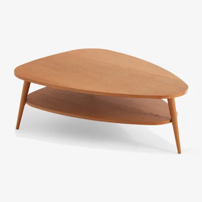 La Redoute Quilda Veneer and Solid Oak XL Two-Tier Vintage Coffee Table