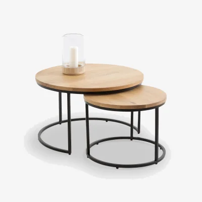 La Redoute Set of 2 Hiba Oak Nesting Coffee Tables