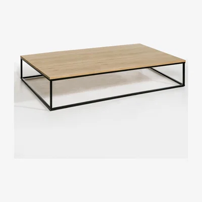 La Redoute Aranza Solid Oak & Metal Oblong Coffee Table