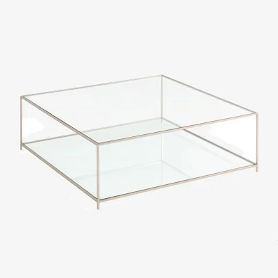 La Redoute Sybil Square Satin Nickel & Glass Coffee Table