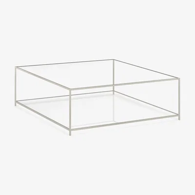 La Redoute Sybil Square Satin Nickel & Glass Coffee Table
