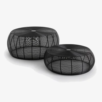 La Redoute Set of 2 Bangor Wired Steel Round Coffee Tables