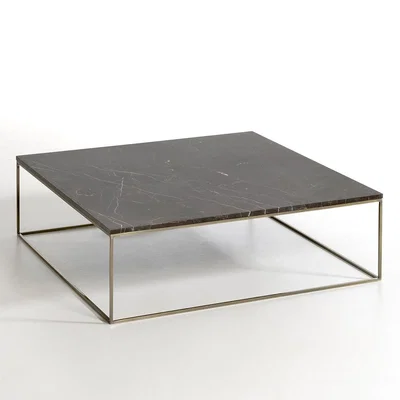 La Redoute Mahaut Marble & Aged Brass Metal Coffee Table