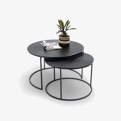 La Redoute Jalia Set of 2 Metal and Steel Nesting Coffee Tables