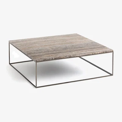 La Redoute Mahaut Metal and Travertine Coffee Table