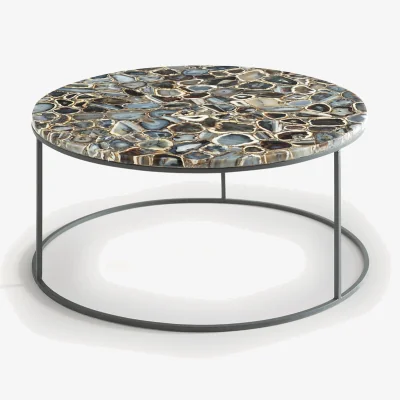 La Redoute Anaximène Agate and Metal Coffee Table