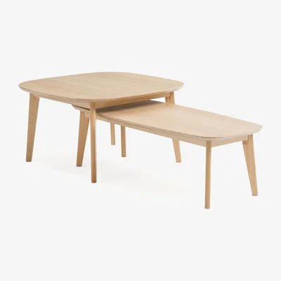 La Redoute Janice Set of Oak Veneer Nesting Coffee Tables
