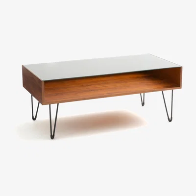 La Redoute Watford Glass Top Walnut Coffee Table
