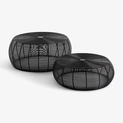 La Redoute Set of 2 Bangor Wired Steel Round Coffee Tables