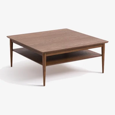 La Redoute Lussan Solid Ash with Veneer Two-Tier Square Coffee Table