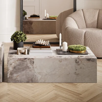 La Redoute Serafina Pandora Faux Marble Block Coffee Table