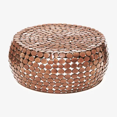 La Redoute Handcrafted Beaded Copper Coffee Table