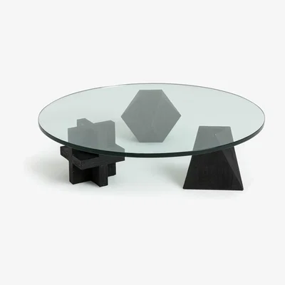 La Redoute Bruli Polyhedral Tempered Glass Coffee Table