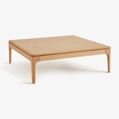 La Redoute Sanara Solid Oak and Veneer Square Coffee Table with 2 Drawers