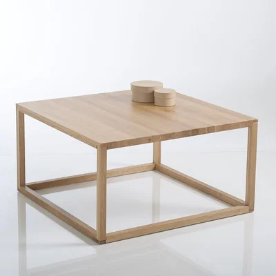 La Redoute Crueso Scandi-Style Cube Coffee Table in Solid Oak