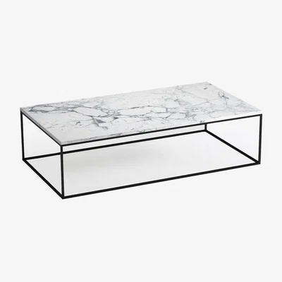 La Redoute Mahaut Black Metal & Marble Rectangular Coffee Table
