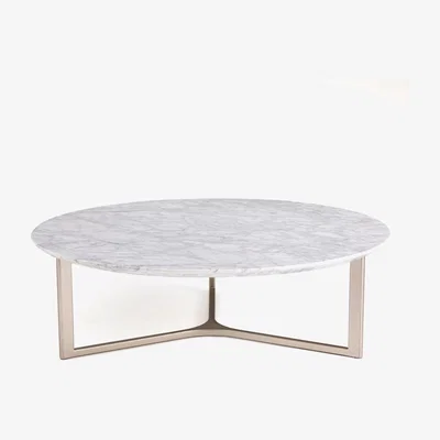 La Redoute Cristeal White Marble & Metal Coffee Table