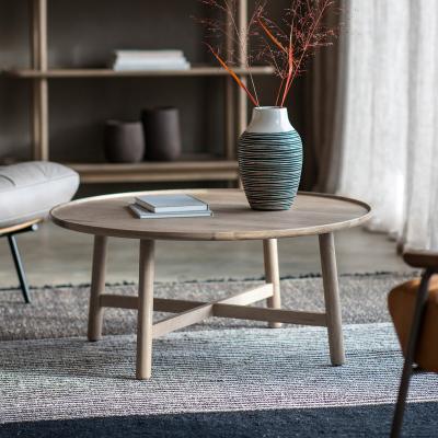 La Redoute Kargil Scandi Distressed Oak Round Coffee Table