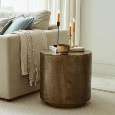 Layered Lounge Antique Brass Effect Coffee Table - Tall