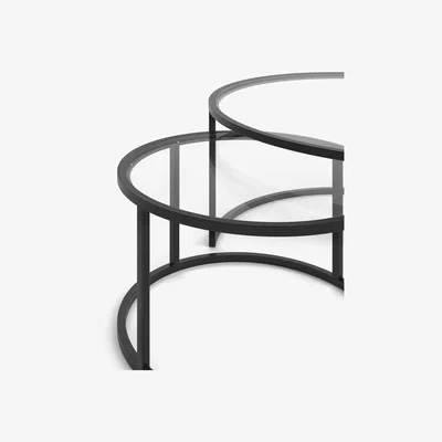 Marks & Spencer M&S Milan Nesting Coffee Tables - Black, Black,Chrome