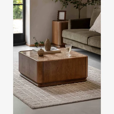 Marks & Spencer Gallery Direct Demspey Marble Top Coffee Table Brown Mix