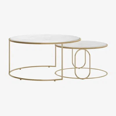 Marks & Spencer M&S X Swoon Odette Nesting Coffee Tables - Polished Brass, Polished Brass