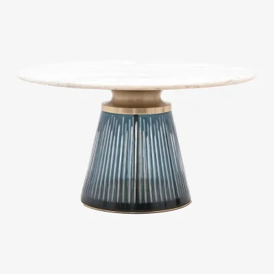 Marks & Spencer Gallery Direct Seville Marble Top Metal & Glass Coffee Table Blue Mix