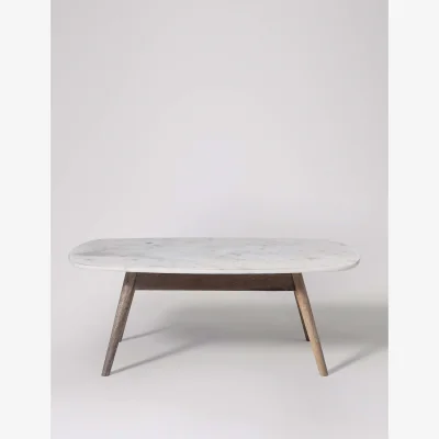 Marks & Spencer Swoon Kasper White Marble Mango Wood Coffee Table White