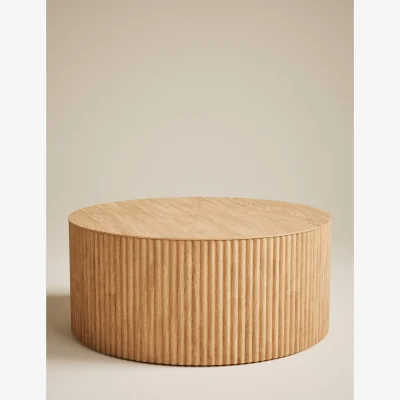Marks & Spencer Gallery Direct Fluted Wood Round Coffee Table Natural