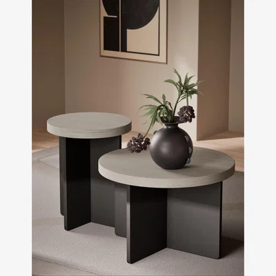 Marks & Spencer M&S X Kelly Hoppen Nesting Coffee Tables - Charcoal Mix, Charcoal Mix