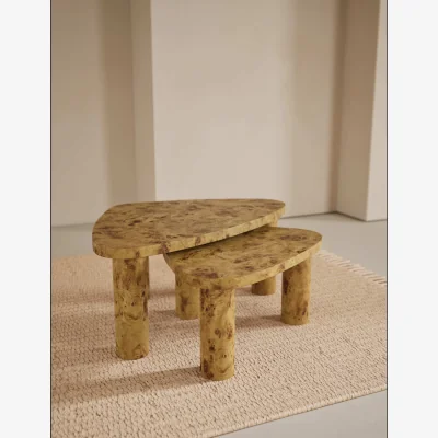 Marks & Spencer M&S Light Burl Nest of Coffee Tables Blonde