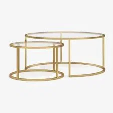 Marks & Spencer M&S  Milan Nesting Coffee Tables - Antique Brass, Antique Brass,Black,Chrome